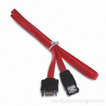 7-pin SATA Internal to External eSATA Cable, Length Measuring 0.5m, Available in Red